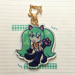 B-grade Hatsune Miku 3&quot; Holographic Acrylic Keychain | Vocaloid