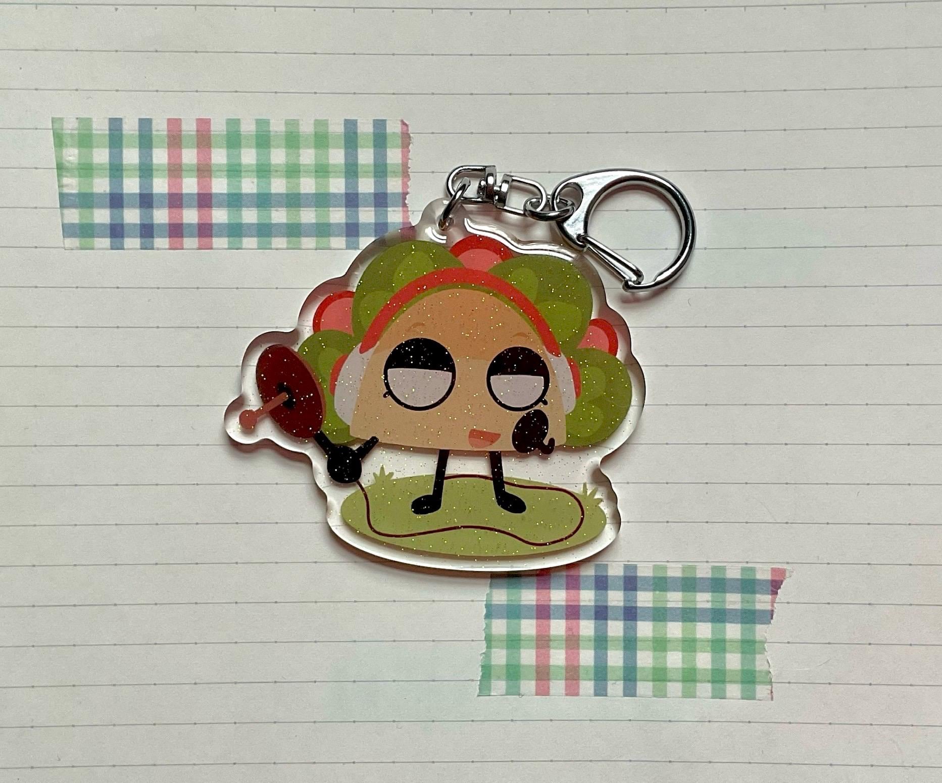 Inanimate Keychains Taco 2.5” Acrylic Glitter Keychain | Inanimate Insanity - Etsy