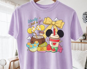 Buchstäblich nur ein Mädchen Disney Comfort Colors® Boxy T-Shirt, Disney Kokette Schleife Crop Top, Disney Sommerferien Shirt, süße Disney Mädchen Reise