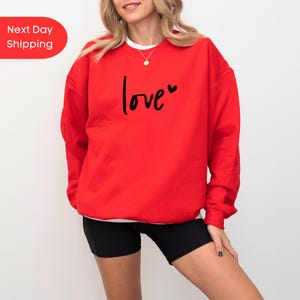 Love Sweatshirt, Valentines Day Sweatshirt, Heart Hoodie,  Women&#39;s Sweatshirt, Couple Sweatshirt, Gift For Her, Love Hoodie