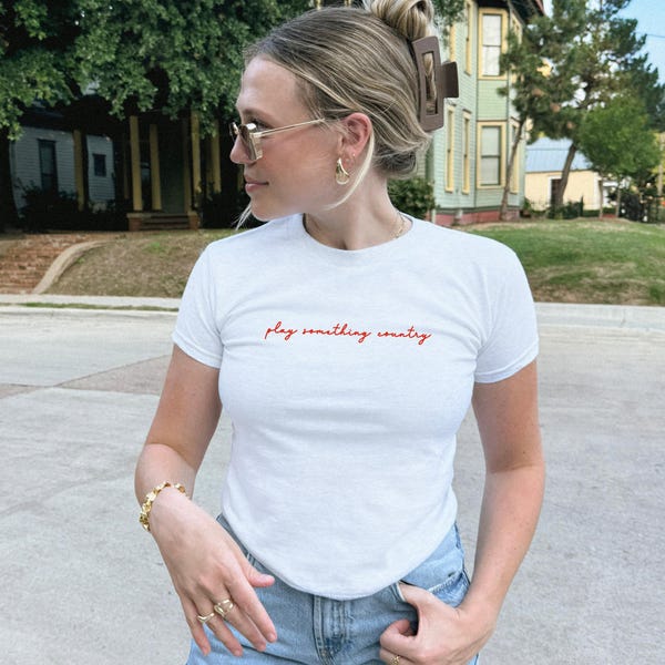 Play Something Country Baby Tee, Country Concert Shirt, Summer Festival Bach Party Girls Weekend Rodeo Baby Tee