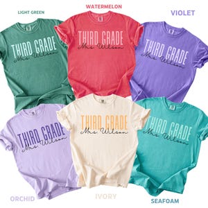 Custom Third Grade Teacher Comfort Colors® Shirt, 3rd Grade Teacher Shirt, 3rd Grade Teacher Tee, Back to School Shirt, Teacher Team Shirts