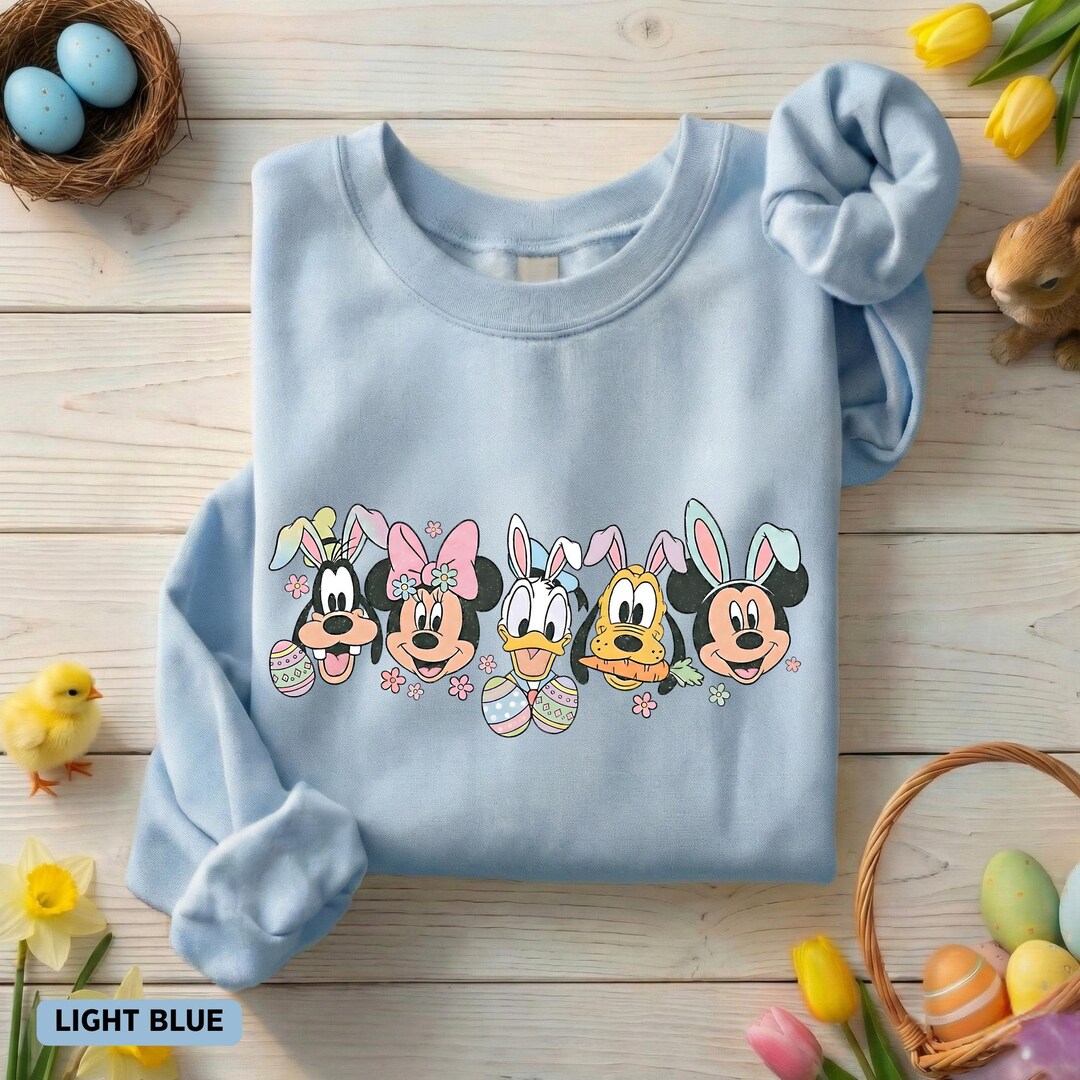 Happy Easter Mickey and Friends Sweatshirt, Disney Cute Bunny Sweater ...