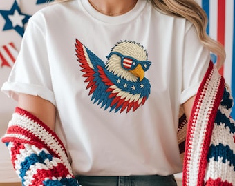 Eagle America Shirt, 4th Of July Eagle Shirt, 4th Of July Shirt, USA Lover Gifts, Patriotic Shirt, Retro USA Eagle Shirt, Eagle Lover Tee
