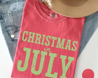 Christmas in July Comfort Colors® Shirt, Christmas In Summer Tee, Xmas In July T-Shirt, Santa Summer, Family Group TShirts, Beach Christmas