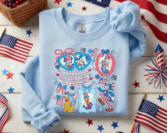 Disney America 250th Anniversary Sweatshirt, Celebrate 250 Years Of Usa Sweater, Patriotic Mickey And Friends Sweat, 4th Of July Hoodie