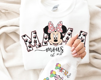 Custom Mama Mouse Sweatshirt, Disney Mama Est 2026 Sweater with Kids Names, Personalized New Mom Hoodie, Mothers Day Gift, Minnie Mama Shirt