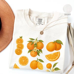 Vintage Orange Comfort Colors® Shirt, Citrus Foodie Aesthetic, Foodie Graphic Tee, Art Graphic Fruit Shirt, Pastel Drawing Oranges Tee