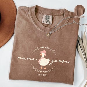 Mama Goose Comfort Colors® Shirt, Est Mama Silly Goose Shirt, Pregnancy Shirt Bow, Auntie Goose Shirt, Mothers Day Gift, Gift For Mama