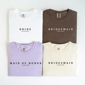 Bride Bridesmaid Comfort Colors® Shirt, Bridal Party Shirts, Bridesmaid Maid of Honor Proposal, Bachelorette Party Shirt, Custom Wedding Day