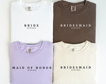 Bride Bridesmaid Comfort Colors® Shirt, Bridal Party Shirts, Bridesmaid Maid of Honor Proposal, Bachelorette Party Shirt, Custom Wedding Day