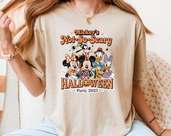Vintage Mickey's Not So Scary Halloween Party 2025 Shirt, Disney Halloween Shirt, Mickey And Friends Halloween Shirt, Halloween Family Shirt