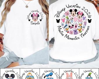 Disney Vacation 2026 Making Memories Together Shirt, Custom Name Disney Family Matching Shirts,Walt Disney World Trip Mickey and Friends Tee