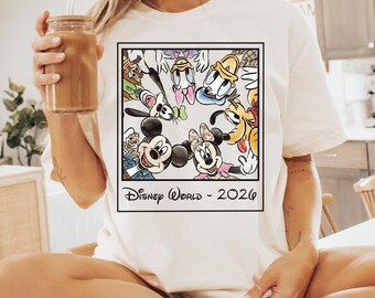 Retro Disneyworld 2026 Comfort Colors® Shirt, Retro Walt Disney Shirt, Disney Matching Shirt, Disney Vacation Shirt, Mickey And Friends Tee