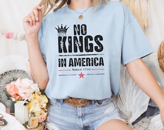 Sudadera No Kings in America, camiseta de protesta, sudadera por la igualdad de derechos, camiseta anti Trump, anti MAGA, sudadera con capucha por la justicia social, apoyo a los inmigrantes