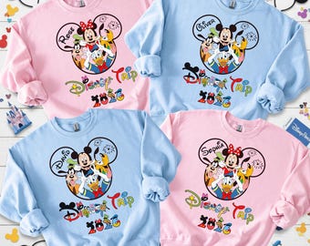 Custom Name Disney Trip 2026 Squad Sweatshirt, Family Matching Disney Vacation Sweat, Disney Vacation Hoodie, Disney World 2026 Sweatshirt
