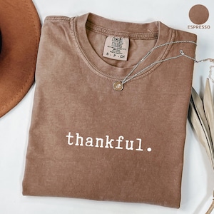 Thankful Shirt Comfort Colors®, Thanksgiving Tshirt, Cute Fall Long Sleeve, Fall Shirt, Religious Gift Idea, Retro Fall Season, Autumn Tees
