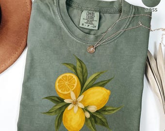 Vintage Lemon Comfort Colors® Shirt, Pastel Drawing Lemons Shirt, Art Graphic Fruit Shirt, Vintage Graphic Shirt, Aesthetic Fruit Shirt