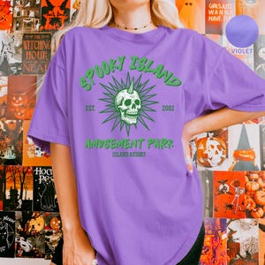 Spooky Island Comfort Colors® Shirt, Retro Cartoon Halloween Movie T-shirt, Spooky Island Disco Skull Halloween Gift, 90s Nostalgia Shirt