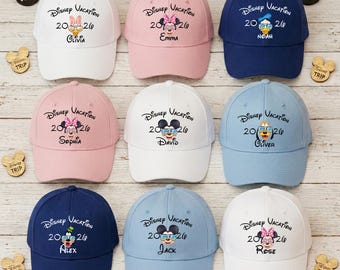 Custom Name Disney Vacation 2026 Hat, Personalized Family Disney Trip Caps, Mickey and Friends Matching Group Hats, 2026 Disney Trip