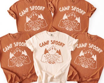 Camp Spooky Summerween Comfort Colors® Shirt, Summer Halloween Tshirt, Spooky Summer Tee, Cute Ghost, Spooky Summer, Oversized Beach Shirt