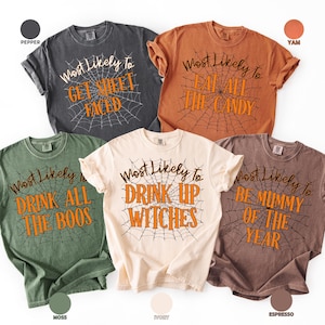 Custom Family Halloween Matching Comfort Colors® Shirts, Most Likely to Halloween Party, Matching Halloween Shirt, Personalized Group Shirts