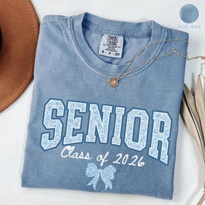 Custom Senior 2026 Comfort Colors® Shirt, Coquette Senior 2026 Shirt, Personalized Class of 2026 Shirt, Graduation Gift, Senior Mom Shirt