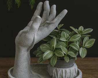Handgevormde plantenbak – 3D-geprinte sculptuurpot, moderne handvaas voor vetplanten en woondecoratie