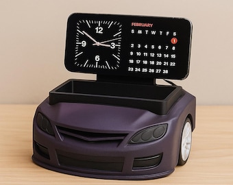 3D Printed Car Desk Organizer – Automotive Gift, Gearhead Decor