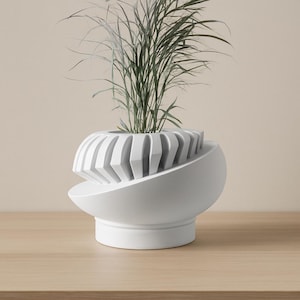 Maceta geométrica impresa en 3D – Decoración minimalista para el hogar con PLA