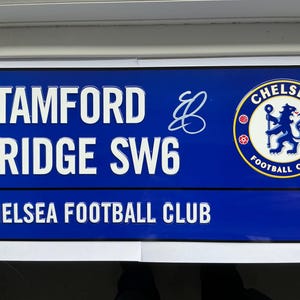 Enzo Fernandez Hand Signed Stamford Bridge Chelsea Sign with COA & Hologram