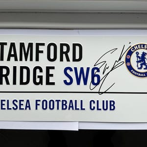 Estavo Hand Signed Stamford Bridge Chelsea Sign with COA & Hologram
