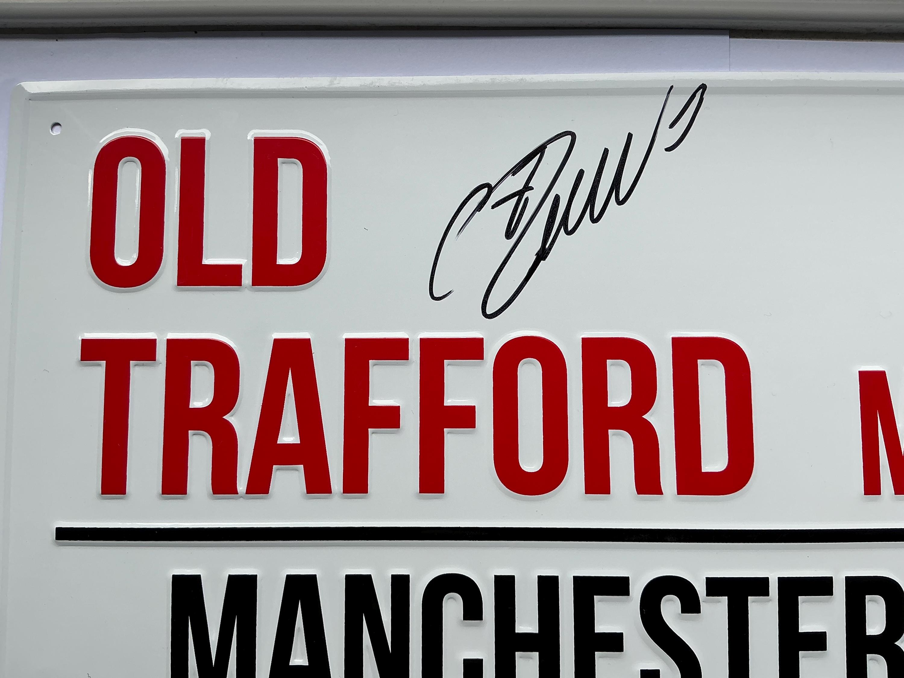 Manchester United Old Trafford White & Red Stadium Any Text Football Club 3D Street Sign - Party Animal Print Manchester United Old Trafford White & Red Stadium Any Text Football Club 3D Street Sign - Party Animal Print