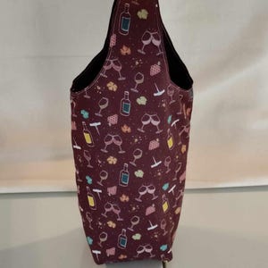 reusable, handmade fabric bottle bag