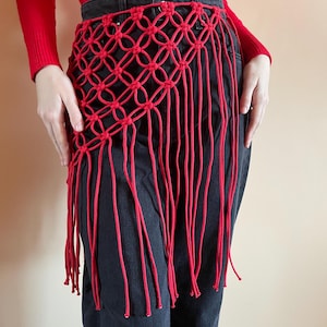 Handmade macrame belt shawl – boho hip wrap, fishnet skirt, beach pareo, summer festival cover-up, dancewear, mesh cape, unique gift for her