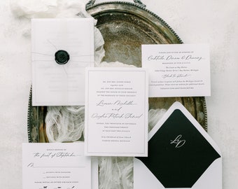 Letterpress Wedding Invitation - Savannah Design