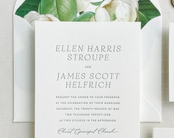 Letterpress Wedding Invitation - Hawthorne Design