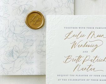 Letterpress Wedding Invitation - Provence Design