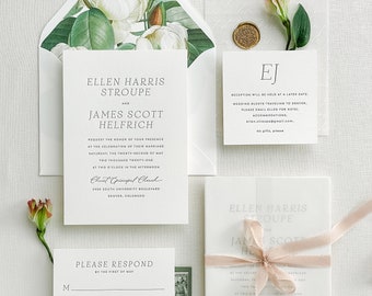 Letterpress Wedding Invitation - Hawthorne Design