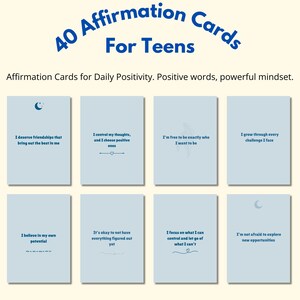 40 druckbare Affirmationskarten für Teenager | Affirmationen Geschenk für sie | Sofortiger Download Selbstvertrauen für Jugendliche
