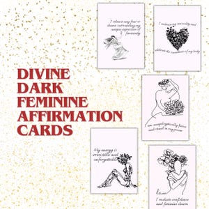 32 Druckbare Affirmationskarten für Dark Feminine Affirmationen |Tägliche Affirmationen Geschenk für sie Instant Download Göttin Energie