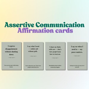 40 assertieve communicatiebevestigingskaarten Effectieve communicatietherapiekaart Gezonde relaties Geestelijke gezondheid Hulpbron Wellnesscadeau