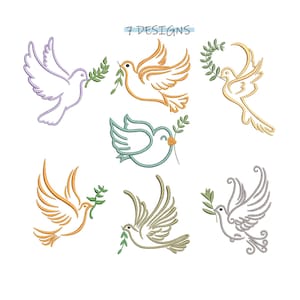Dove embroidery design, dove machine embroidery package, peace dove embroidery file, bird embroidery pattern.