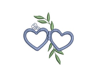 Heart medallion embroidery design with leaves, floral medallion embroidery, engagement, wedding and Valentine's Day embroidery file.