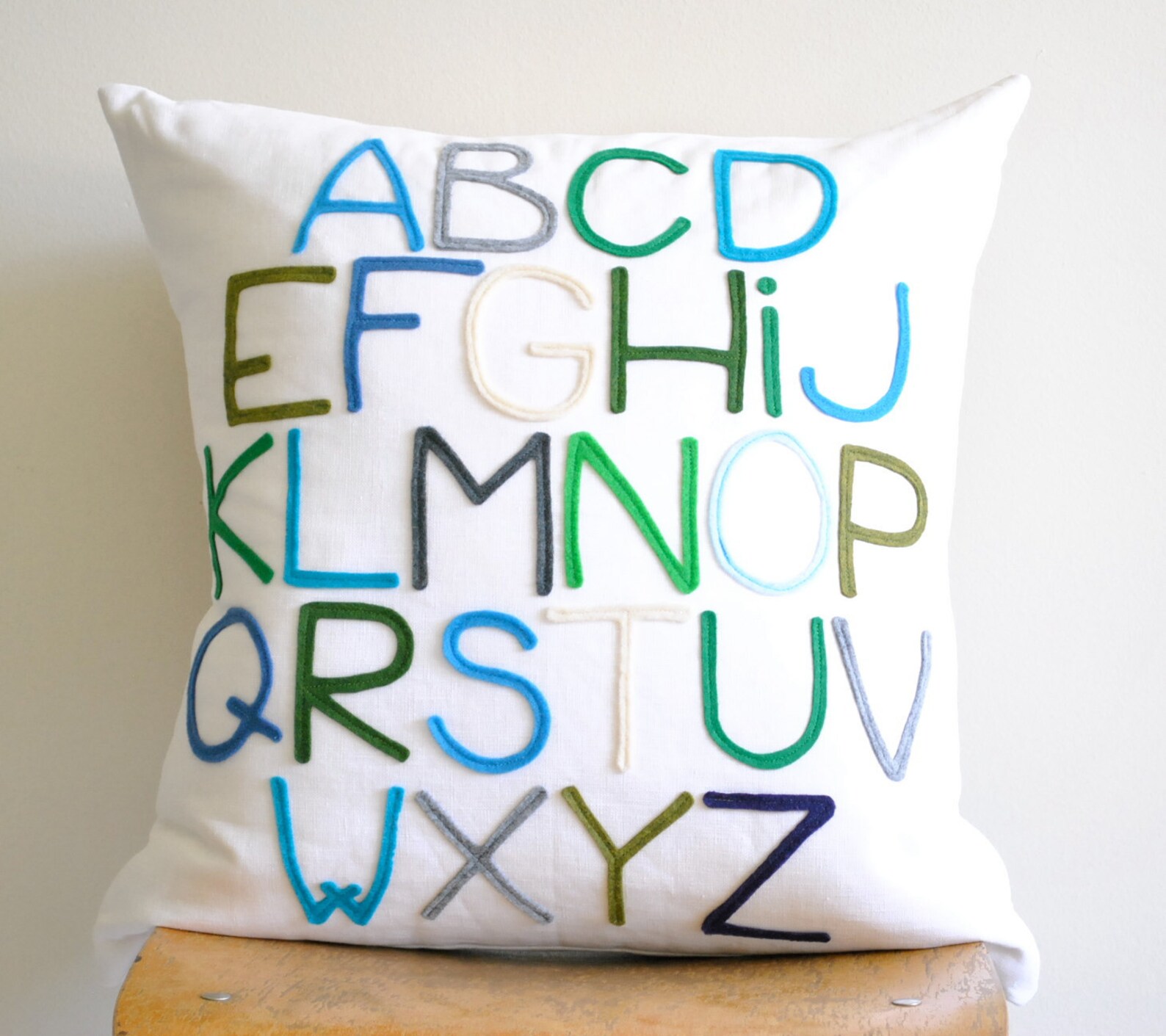 Modern Abc Alphabet Pillow Linen and Felt by Pillow Etsy