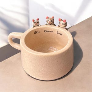 Personalized Cat Mug: Custom Pet Portrait Coffee Cup, Ceramic, Handmade