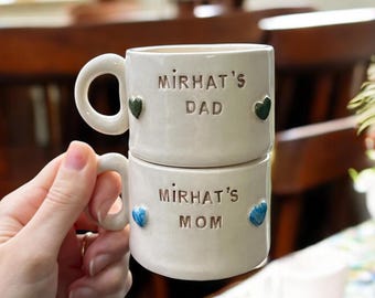 Taza de cerámica personalizada: Texto personalizado grabado, taza de espresso de 180 ml