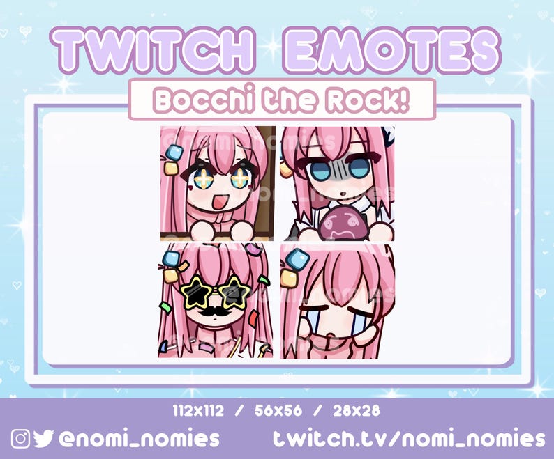 ANIME Bocchi the Rock! | Twitch Emote | Streamer Emotes | Discord ...