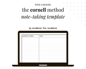Cornell Notiz-Vorlage | Druckbare Lernhilfe für Studenten | PDF Akademischer Planer