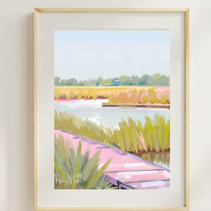 Coastal, Colorful Pastel Landscape – Digital Download Oil Painting Print
